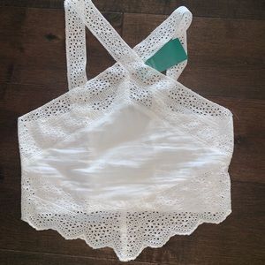 H&M White Criss Cross Crop Top